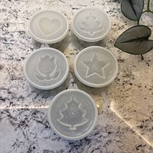 5‎ Vintage Tupperware Jello Mold Jel-N-Serve Gelatin Bowls with Molds Lids